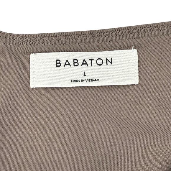 BABATON Aritzia Contour V-Neck Tank Thong Bodysuit Sz Large Deep Taupe - Picture 8 of 8